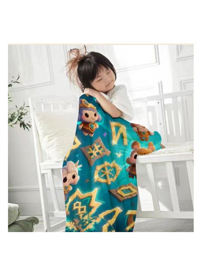 عام بطانية رقيقة من الفانيلا الكرتونية للأطفال أو الطلاب (دافئة ومريحة ومناسبة للنوم والألعاب) 100 سم * 150 سم - 585 - Image 3