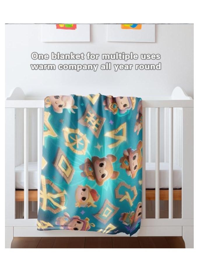 عام بطانية رقيقة من الفانيلا الكرتونية للأطفال أو الطلاب (دافئة ومريحة ومناسبة للنوم والألعاب) 100 سم * 150 سم - 585 - Image 5