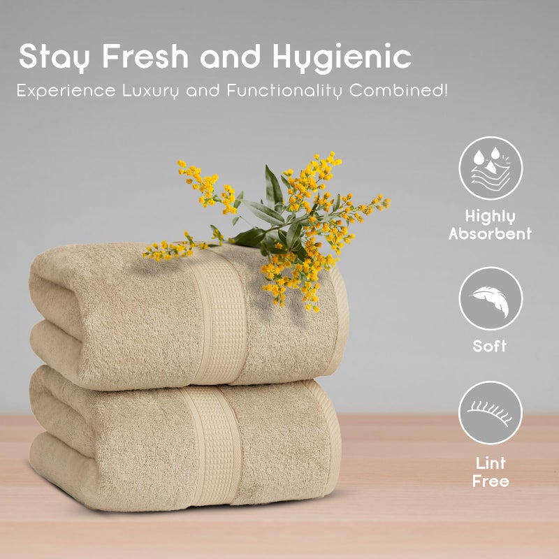Ariv Towels 2-Piece Jumbo Premium Bath Sheet Set- Suitable for Sensitive Skin & Daily Use- Soft  Quick Drying & Highly Absorbent Sheets for Bathroom  Gym  Hotel & Spa- 35"" X 70"" - Linen - Image 2