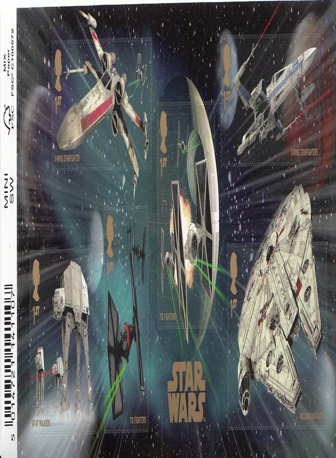 2015 Star Wars Miniature Sheet No. 113 with Barcode - Royal Mail Stamps