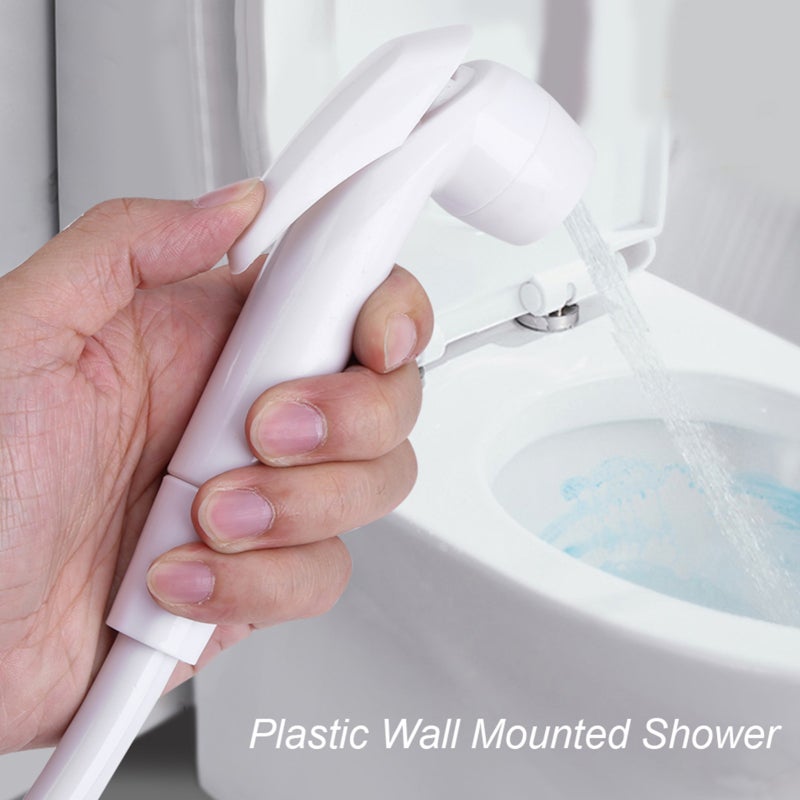 Handheld Bidet Sprayer: High-quality Rust-free Plastic, Powerful Jet Rinsing, Ergonomic Anti-slip Long Handle - Multi-functional Wall Mounted Bidet Kit for Bathroom Pet Care Diaper Cleaning

### ：
1. - Image 1