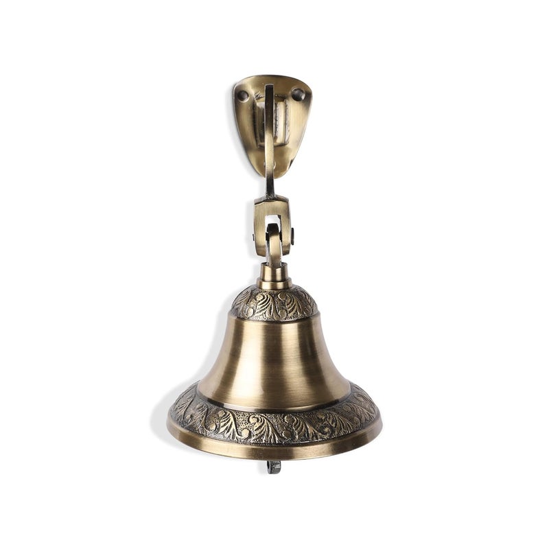 FAPBADRI FAPBADRI Antique Brass Bell Vintage look Solid brass material Deep sound Design on base and top Home decorative item  - Image 2