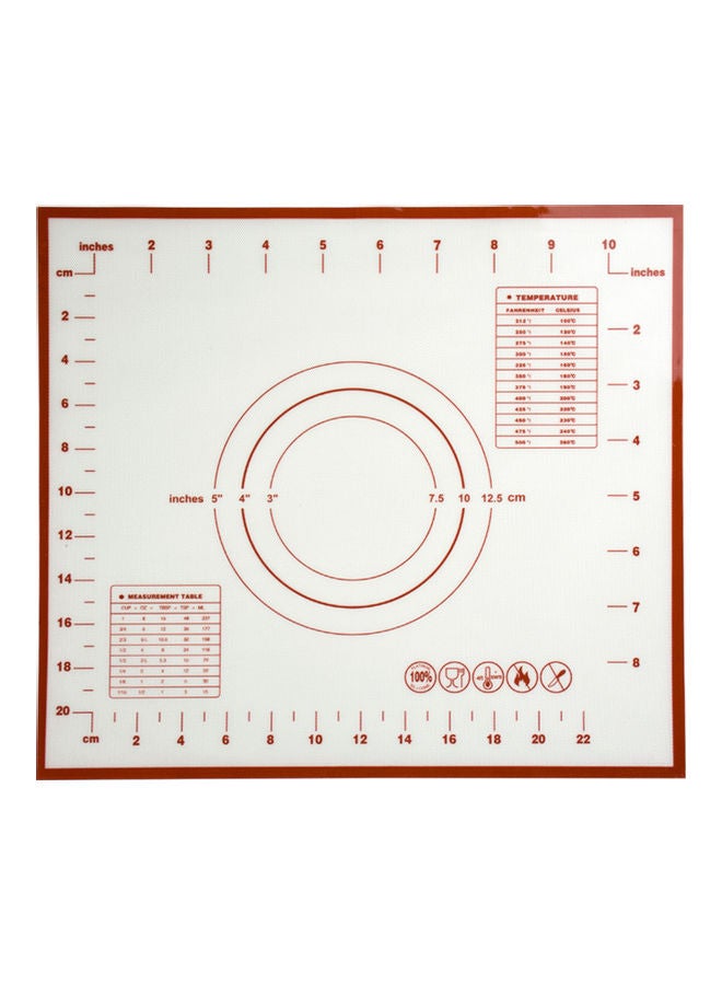 NIBEMINENT Silicone Non Stick Rolling Dough Pad Red  - Image 1