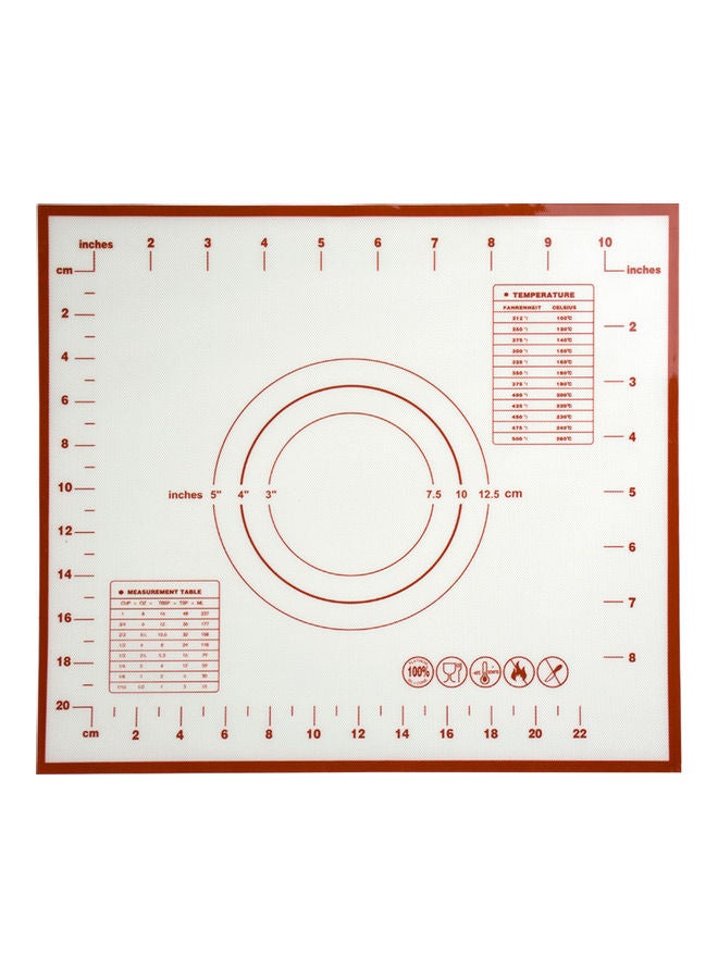 NIBEMINENT Silicone Non Stick Rolling Dough Pad Red  - Image 2