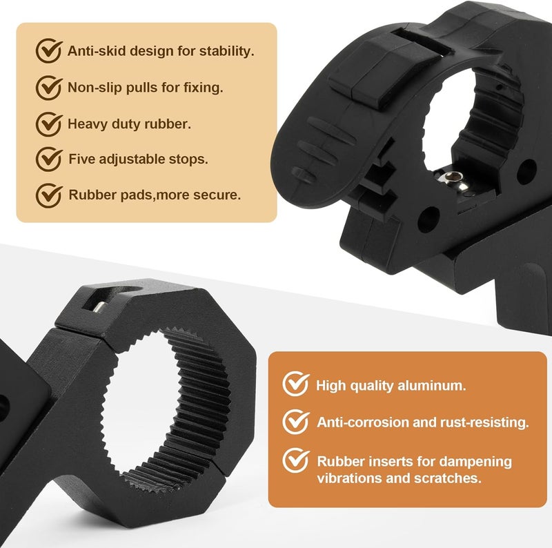 psler Quick-Release Rubber Clamps Mount Shovel Axe Holder Mount for 1-1/7'' to 1-3/7'' Diameter Tools with Roll Bar Clamp Mounts Bar Mounting Bracket for 1" 1.5" 1.75" Bull Bars Roof Racks Roll Cages - Image 5