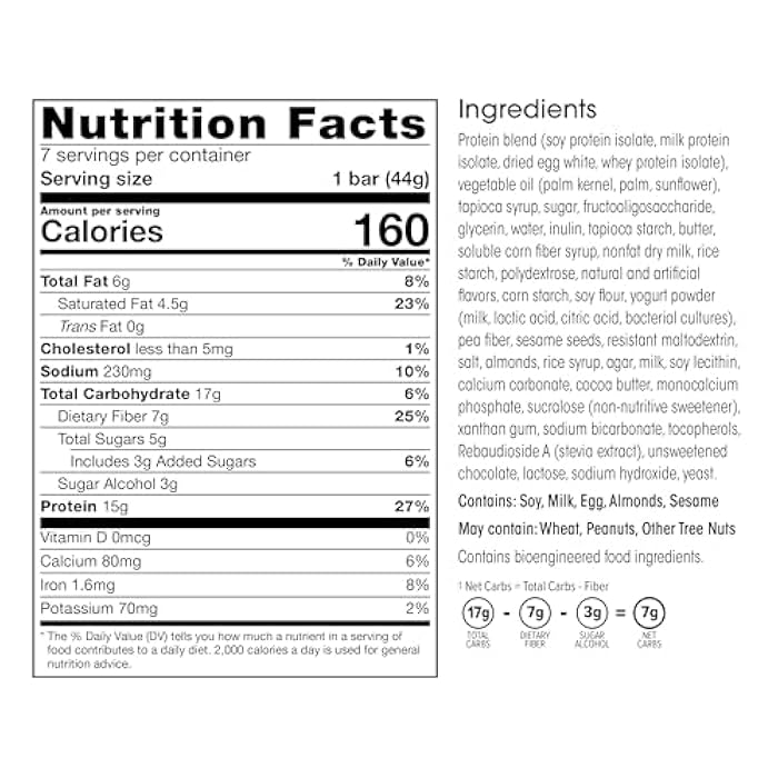 Wonderslim High Fiber Protein Bars, Salted Toffee Pretzel | 15g Protein, 7g Fiber | Low Sugar, Low Carb | Healthy Indulgence | Satisfying, Supports Energy & On-the-Go Convenience, 7 Pack - Image 2