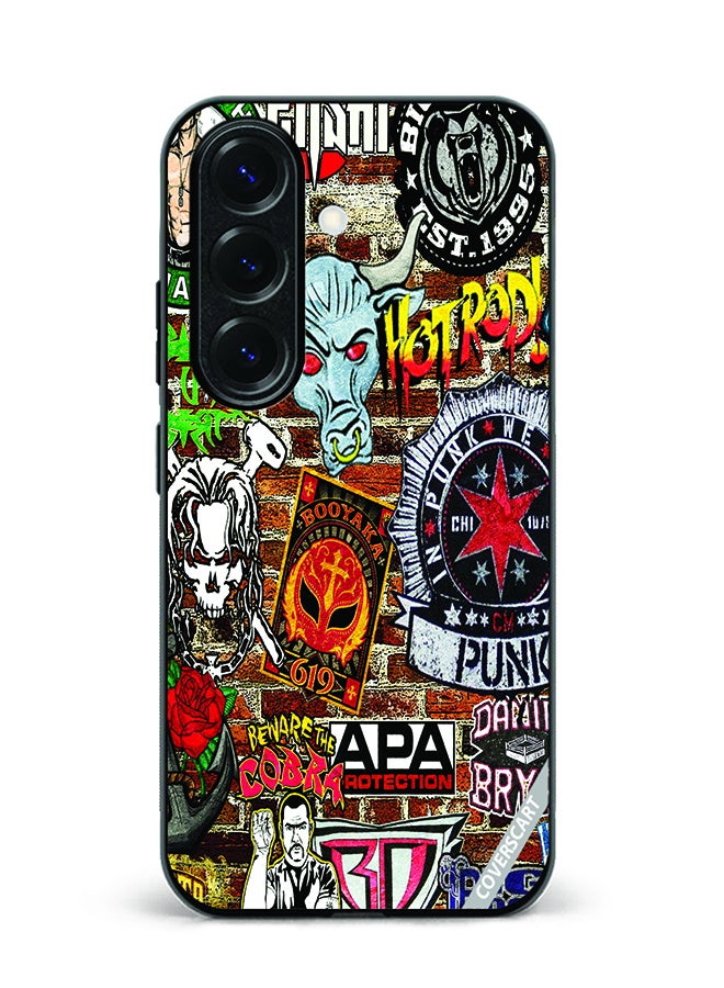 Protective Case Cover For Samsung Galaxy S24 Poster Stamps Design Multicolour