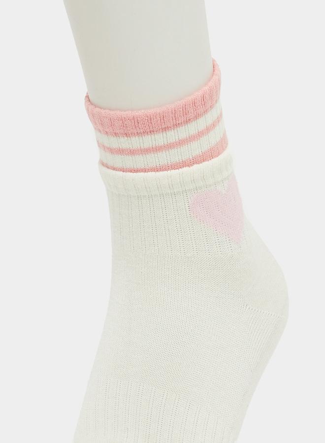 Styli Set of 5 - Heart Detail Crew Socks  - Image 3