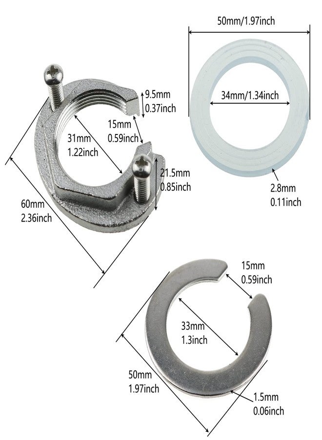 LUORNG 31mm Stainless Steel C Type Kitchen Faucet Antiloosing Nut Cap Fastening Circlip Washer Accessory Tool Set Faucet Accessories Wash Basin Tap Fixing Fitting Kit - Image 2