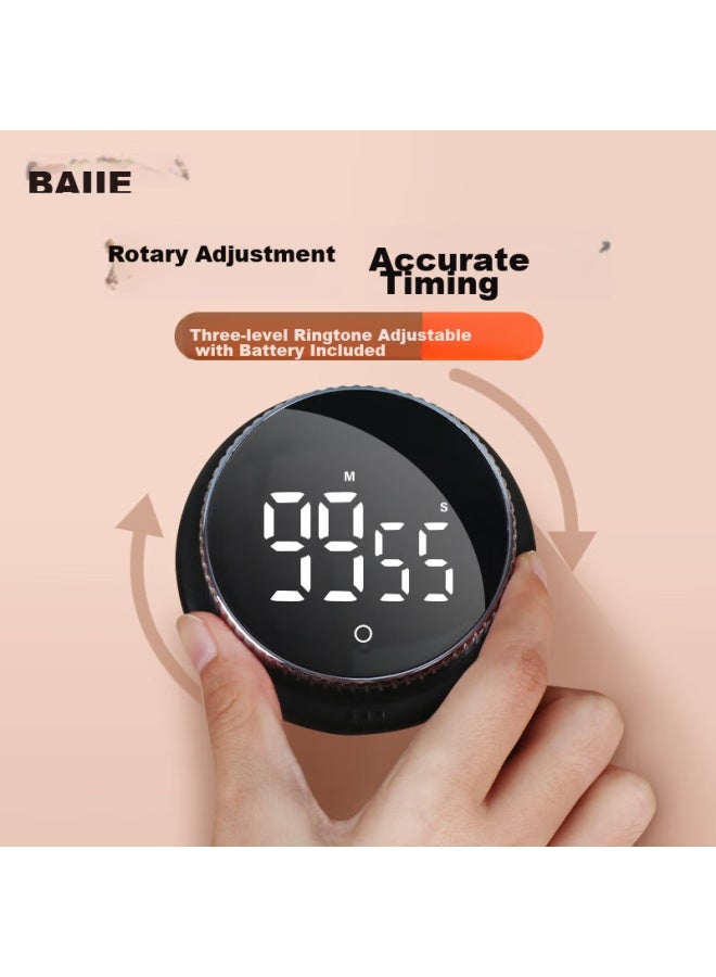 Baijie Electronic Timer, Rotating Countdown Timer, Alarm Clock, Baking Timer, Kitchen Timer, Js-301