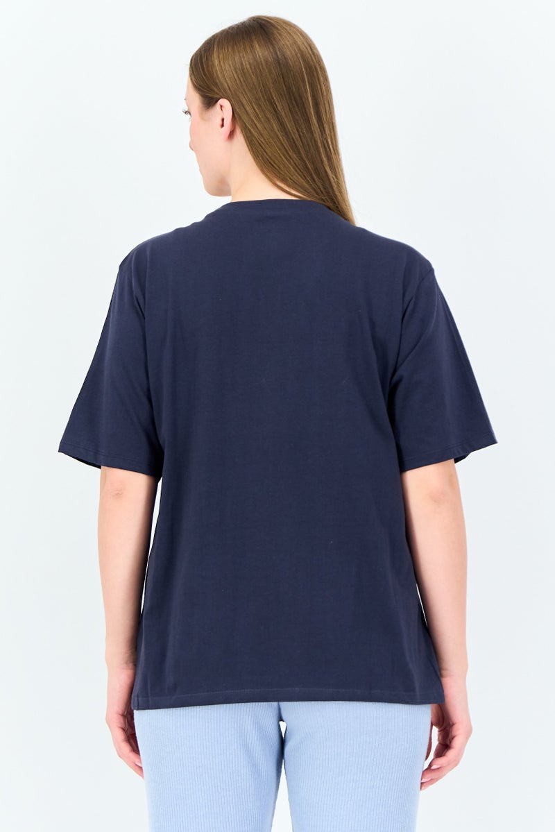 Reebok Women Sportswear Fit Short Sleeve Outdoor T-Shirt, Navy - Image 2