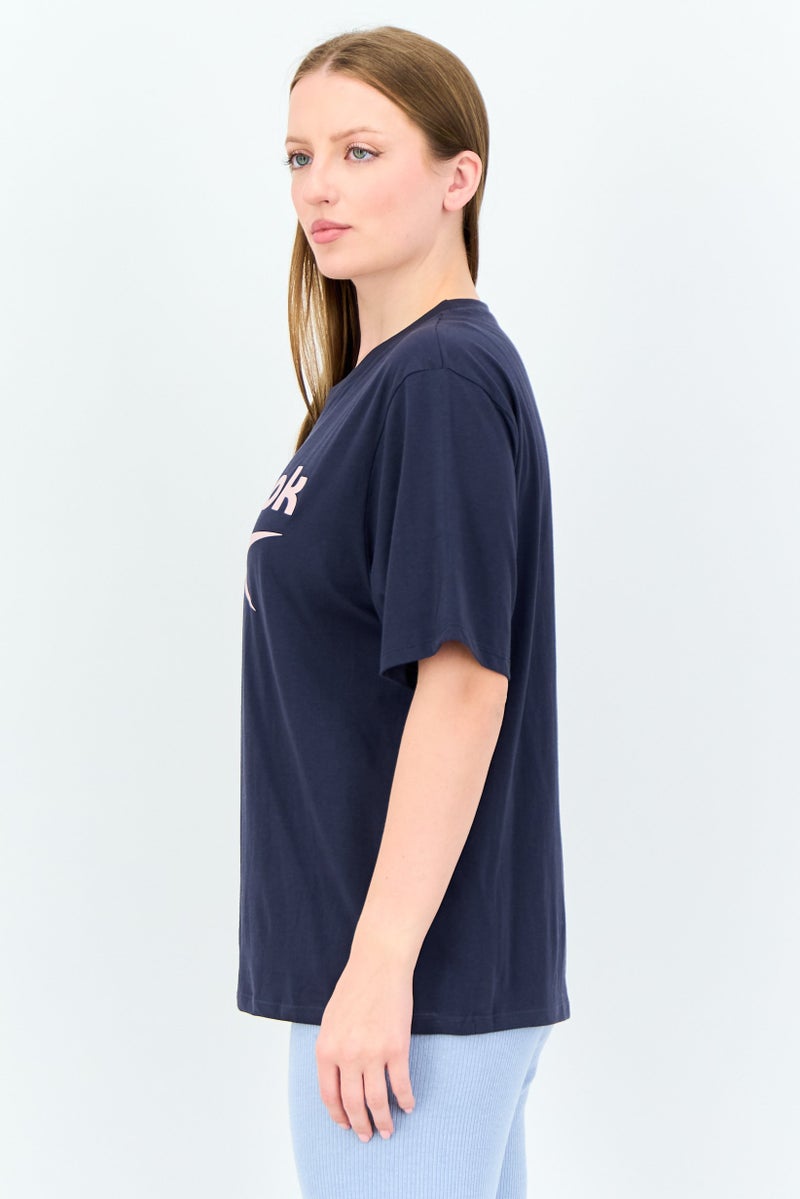 Reebok Women Sportswear Fit Short Sleeve Outdoor T-Shirt, Navy - Image 3