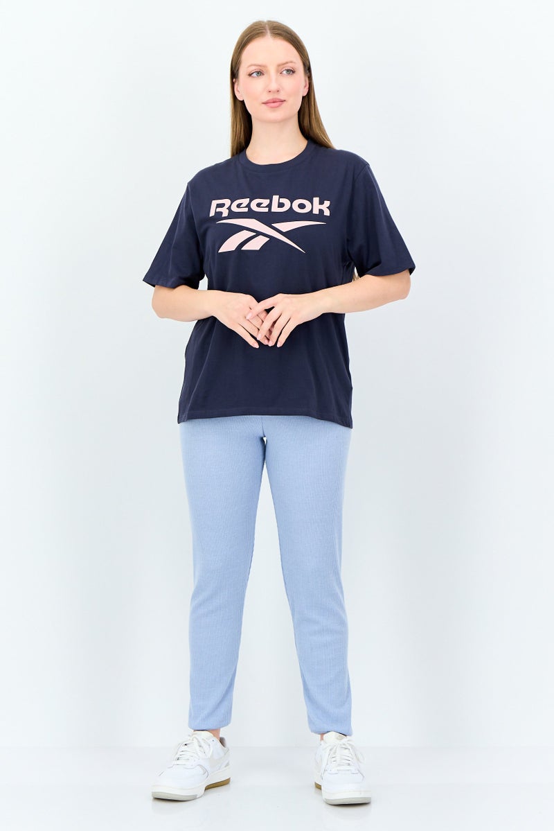 Reebok Women Sportswear Fit Short Sleeve Outdoor T-Shirt, Navy - Image 4