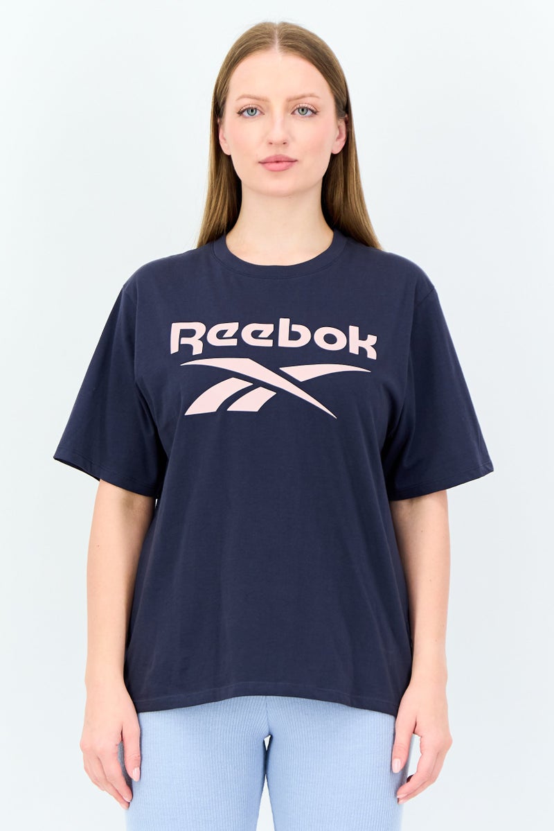 Reebok Women Sportswear Fit Short Sleeve Outdoor T-Shirt, Navy - Image 1