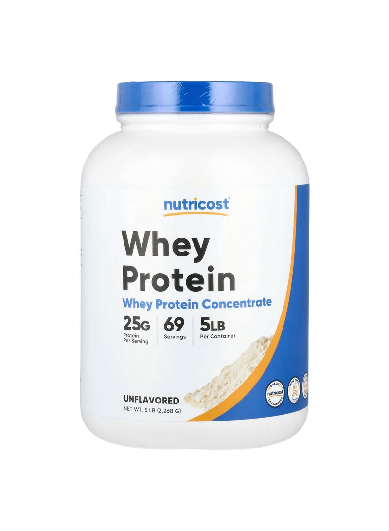 Nutricost Whey Protein Concentrate, Unflavored, 5 lb (2,268 g)