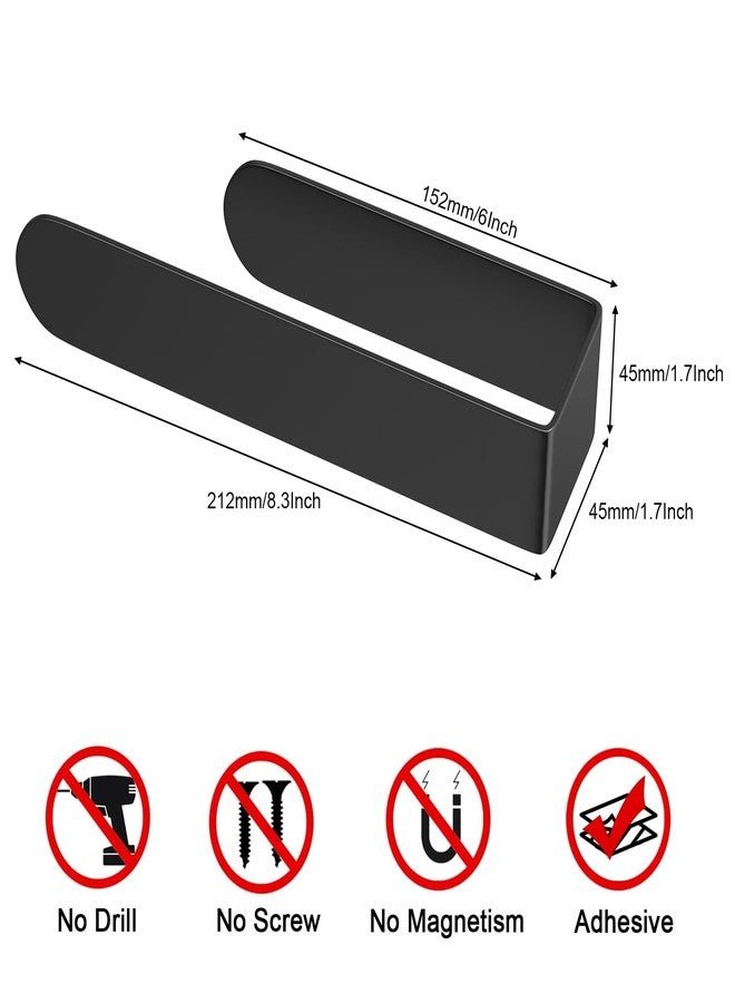 HUFEEOH Hand Towel Holder, Black Hand Towel Bar, Stainless Steel Self Adhesive Bathroom Towel Bar Stick on Wall - Image 2