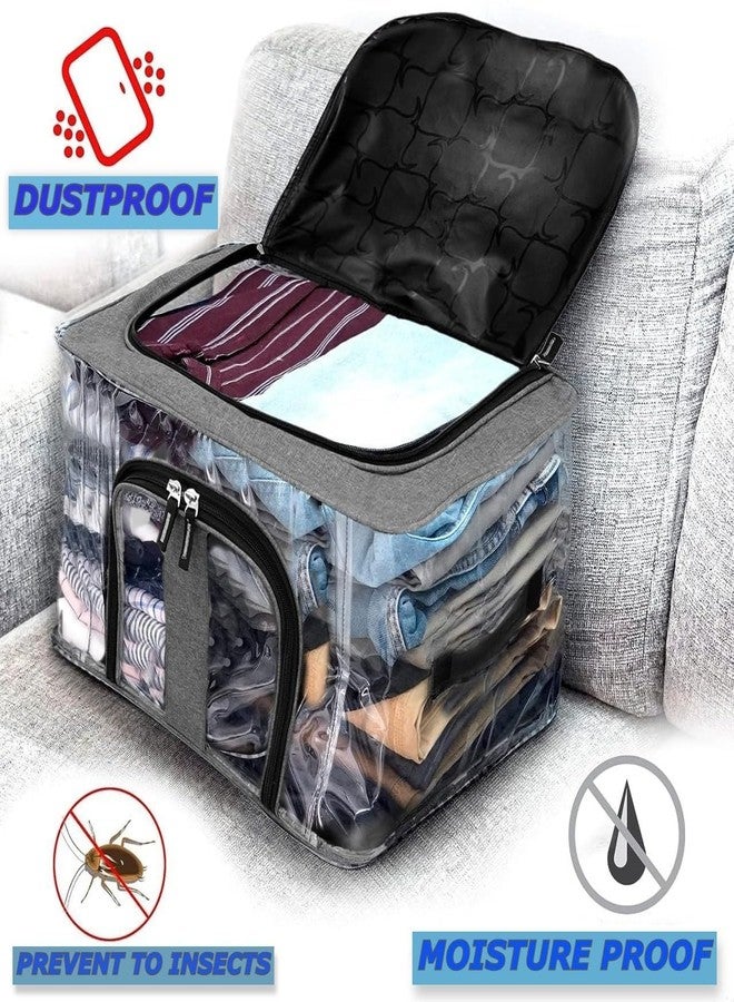 Zorzel Underbed Storage Bags, Transparent Clothes Organizers & Storage with Moisture & Dust Proof, Clothes Storage Bins with 2 Side Open & Zipper (Pack Of 1) - Image 4