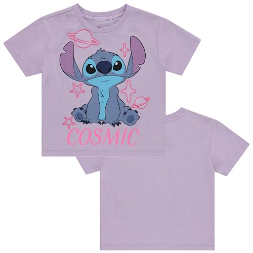 Disney Lilo and Stitch Girls Short Sleeve T-Shirt- Stitch Girls Tee Sizes 4-16 Lilac - Image 3