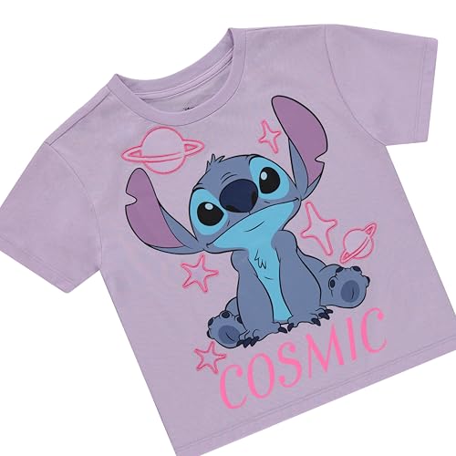 Disney Lilo and Stitch Girls Short Sleeve T-Shirt- Stitch Girls Tee Sizes 4-16 Lilac - Image 5