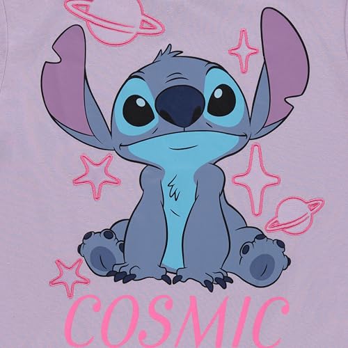 Disney Lilo and Stitch Girls Short Sleeve T-Shirt- Stitch Girls Tee Sizes 4-16 Lilac - Image 4