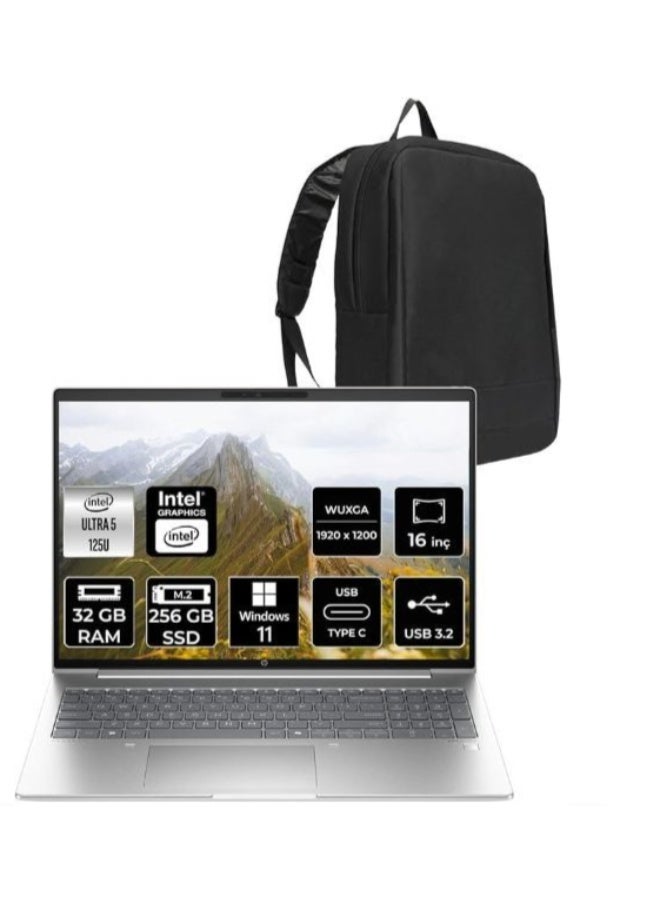 Business Laptop 16 Inch WUXGA with High Performance Ultra Processor, 32GB RAM, 256GB SSD, Windows 11 Pro and Protective Carrying Bag - Image 1