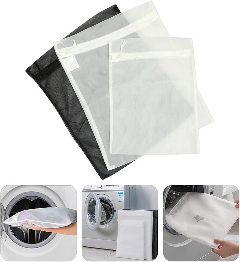 3Pcs Large Mesh Laundry Bags Set For Delicates Bras Sweaters Towels Machine Wash Protective - Image 4