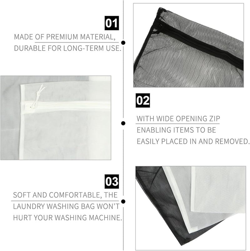 3Pcs Large Mesh Laundry Bags Set For Delicates Bras Sweaters Towels Machine Wash Protective - Image 5