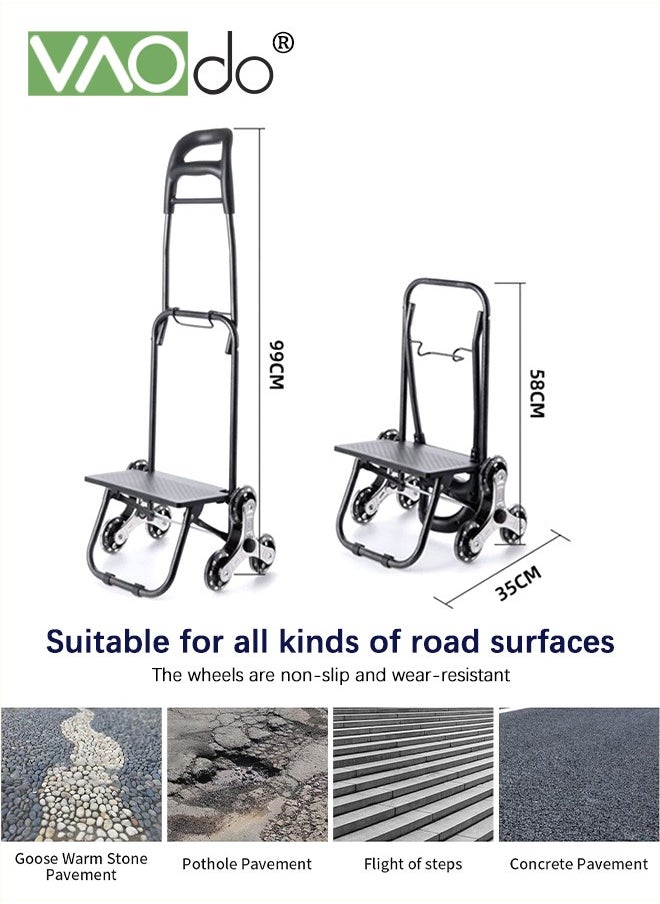 VAOdo - Foldable Shopping Utility Cart Easily Collapsible Rolling Cart Waterproof Easy to Climb Stairs and Save Effort Utility Shopping Cart with Leak-proof Base and Elastic Cord  Foldable Shopping Cart - Image 1