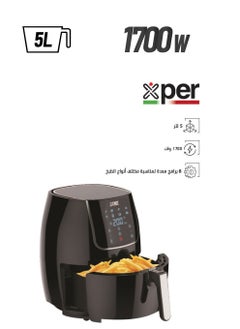 Air Fryer without Oil - 5 Liters - 1700 Watts - Touch Screen - 8 Programs - XPAF-800B