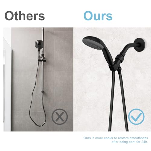OFFO Ultra-Flex Shower Hose, Premium RV PVC Handheld Shower Head Hose Flex Hoses Extension with Brass Insert and Nut for Bathing Pet Bathing, 80 in Matte Black - Image 2