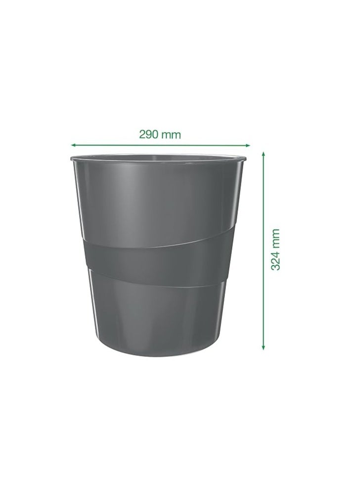 LEITZ Leitz 15 Litre Waste Bin, Plastic, WOW Range, Pearl White  - Image 2