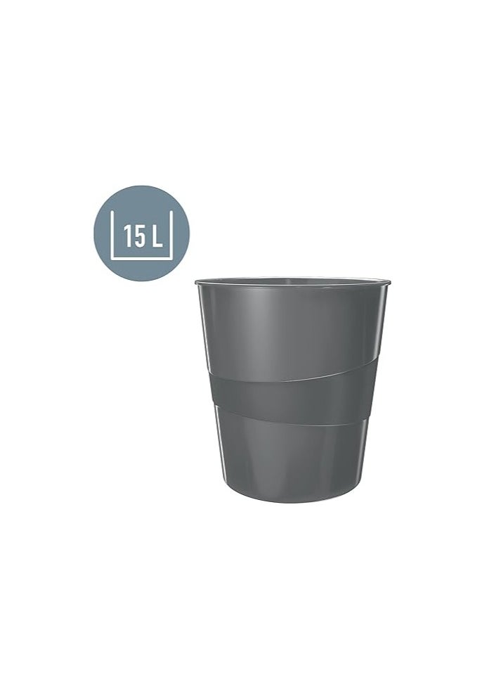 LEITZ Leitz 15 Litre Waste Bin, Plastic, WOW Range, Pearl White  - Image 3