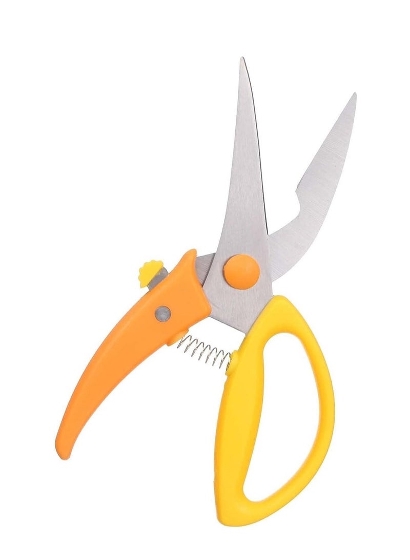 Stainless Steel Kitchen Scissors with Plastic Handle - Yellow - Image 1
