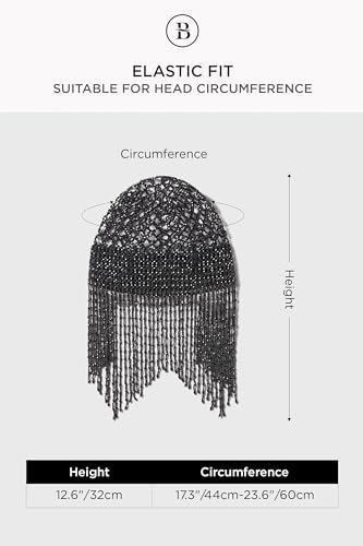 BABEYOND 1920s Beaded Flapper Headpiece - Roaring 20s Cleopatra Cap for Gatsby Themed Party - Image 5