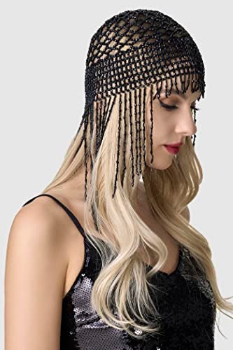 BABEYOND 1920s Beaded Flapper Headpiece - Roaring 20s Cleopatra Cap for Gatsby Themed Party - Image 2