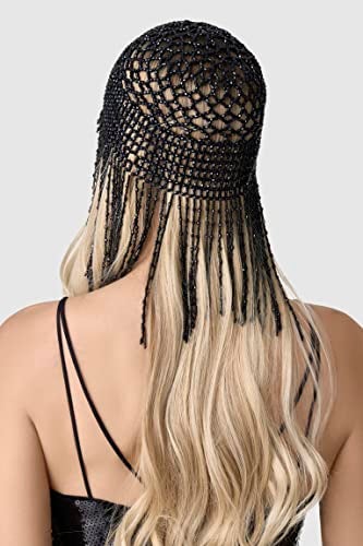 BABEYOND 1920s Beaded Flapper Headpiece - Roaring 20s Cleopatra Cap for Gatsby Themed Party - Image 4