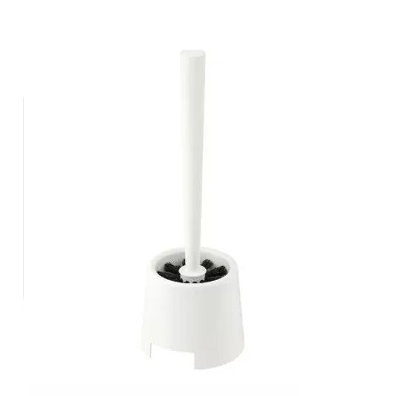 Durable Toilet Brush 36.5x11x11 cm White Plastic - Wear-Resistant Bathroom Brush with Stand for Easy Storage