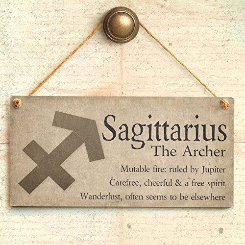 Meijiafei Sagittarius The Archer - Beautiful Spiritual Gift Astrology Sign of the Zodiac Plaque 10" x 5" - Image 2