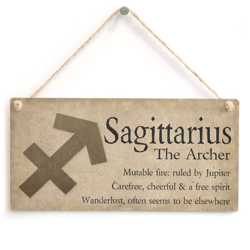 Meijiafei Sagittarius The Archer - Beautiful Spiritual Gift Astrology Sign of the Zodiac Plaque 10" x 5" - Image 5