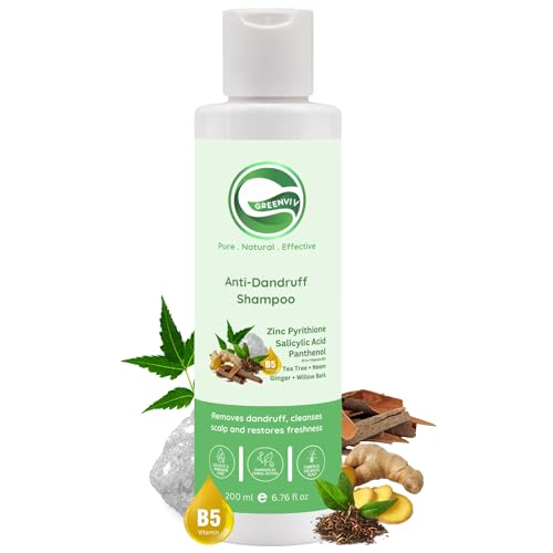 Greenviv Zinc Pyrithione Anti-Dandruff Shampoo for Dandruff & Itchy Scalp, Removes Flakes & Soothes Scalp with Salicylic Acid & Tea Tree | Sulphate & Paraben-Free | 200 ml - Image 1