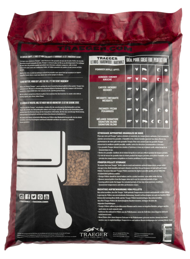 TRAEGER Cherry Wood Fired Flavor 100% All-Natural Wood Pellets For Pellet Grills, Bbq, Bake, Roast, And Grill, 20Lb Bag  - Image 2