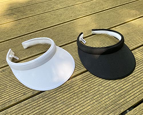 Kejea 2 Pack Sun Visor Hats Women Men Clip On Wide Brim Visors Hat Outdoor Sports Golf Beach Travel Tennis Caps (Black) - Image 2