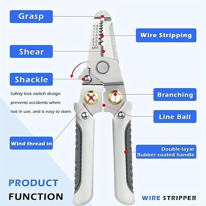 Shipline Shipline Special Wire Stripper for Electrician Decrustation Pliers Multifunctional wire stripper and cutter wire cutter tool wire cutter stripper wire cutter plier  - Image 4