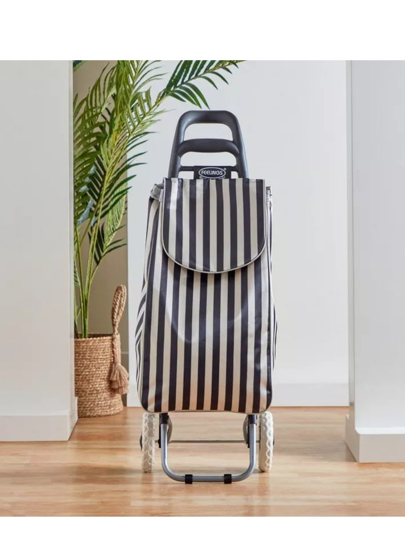 Feelings FEELINGS Folding Essential Shopping Trolley- in Stripes  - Image 2