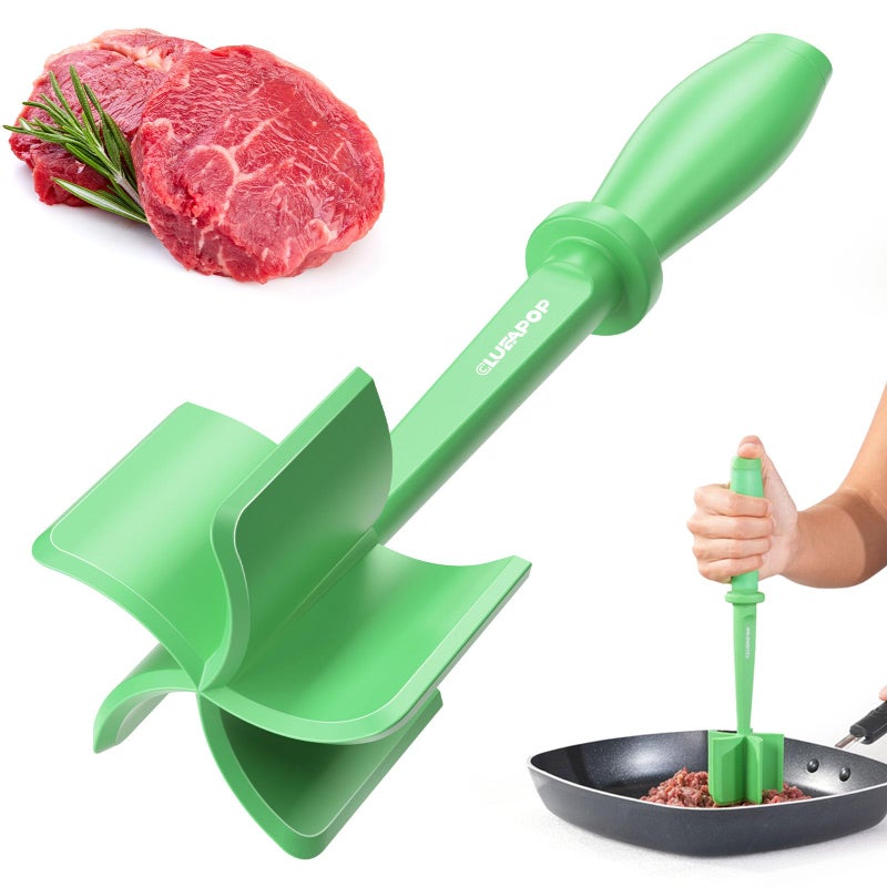 CLUEAPOP Heat Resistant Nylon Meat Chopper and Potato Masher, Safe for Non-Stick Cookware, 11-Inch,Heat Resistant Meat Masher for Hamburger Meat, Ground Beef Smasher, Potato Masher Tool - Image 1