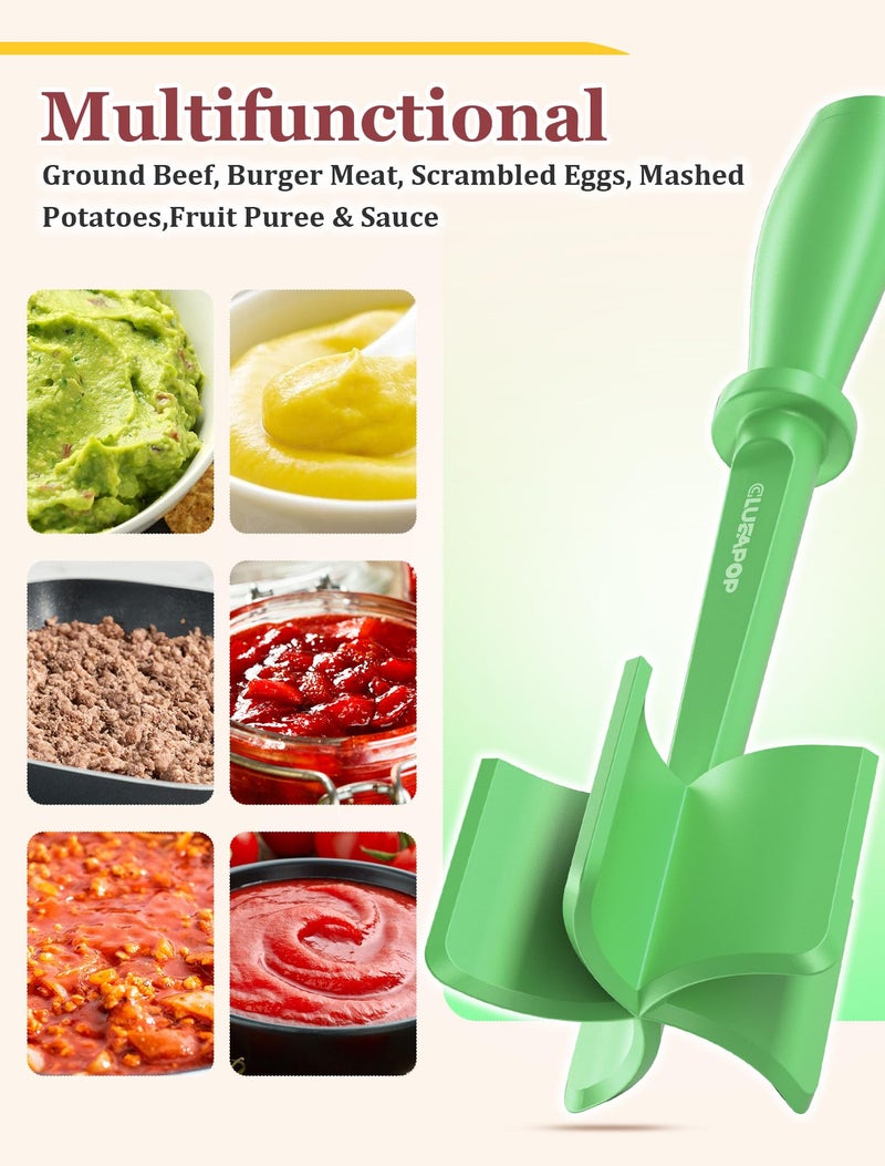 CLUEAPOP Heat Resistant Nylon Meat Chopper and Potato Masher, Safe for Non-Stick Cookware, 11-Inch,Heat Resistant Meat Masher for Hamburger Meat, Ground Beef Smasher, Potato Masher Tool - Image 5