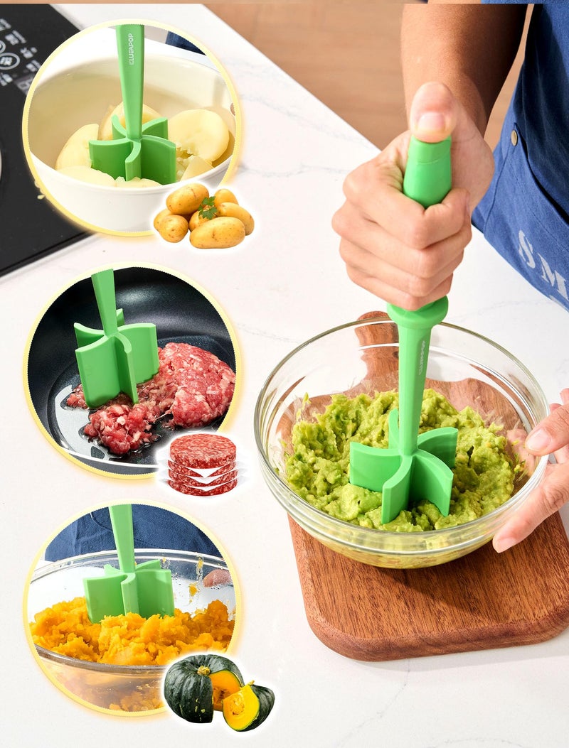 CLUEAPOP Heat Resistant Nylon Meat Chopper and Potato Masher, Safe for Non-Stick Cookware, 11-Inch,Heat Resistant Meat Masher for Hamburger Meat, Ground Beef Smasher, Potato Masher Tool - Image 4