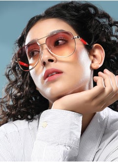 Haute Sauce Polarized Full Rim Aviator Sunglasses For Women  - Image 3