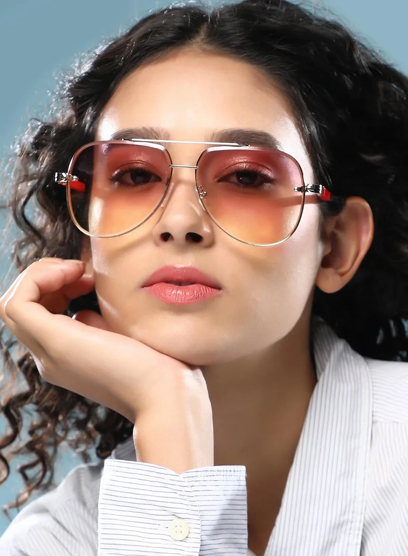 صوص هاوت نظارة شمسية بإطار افياتور كامل الحواف مع حماية من الأشعة الشمسية للنساء