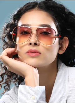 Haute Sauce Polarized Full Rim Aviator Sunglasses For Women  - Image 4